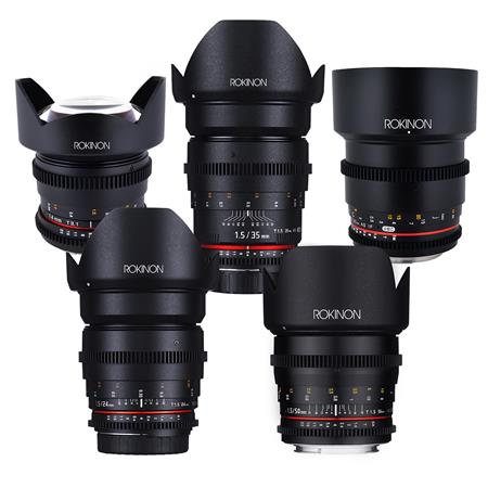 Rokinon Lens Kit 12mm, 24mm, 35mm, 50mm & 85mm